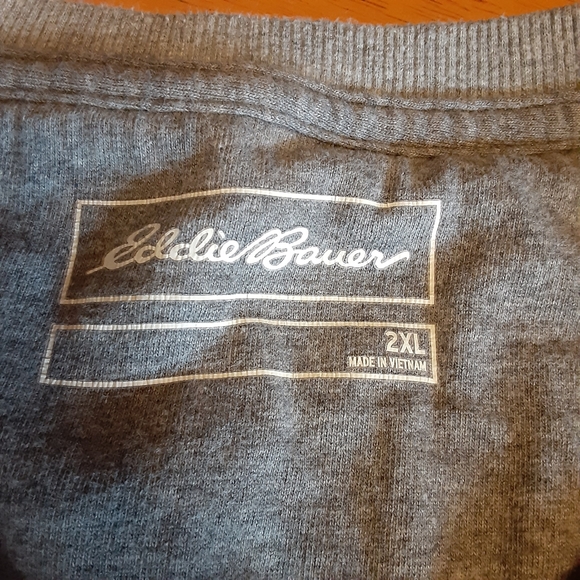 EDDIE BAUER THERMAL WAFFLE KNIT HENLEY in Light Heather Gray MENS SIZE 2XL. - Picture 12 of 13